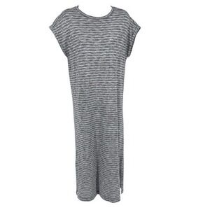 Caslon Blue White Striped Knit Midi Dress XS‎